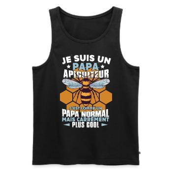 Papa | Abeilles | Apiculteur | Apicole - Débardeur bio Premium Homme - noir - Devant - Michal (187cm)
