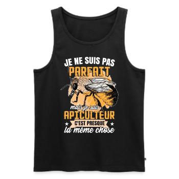 Apiculteur | Apicole | Abeille | Miel - Débardeur bio Premium Homme - noir - Devant - AI Model Male 178 light (178cm)