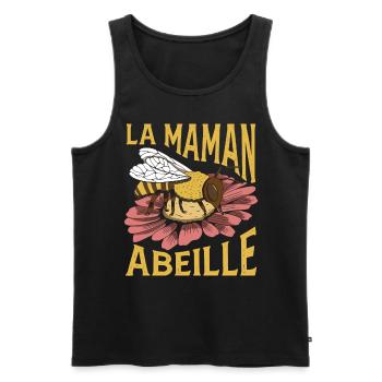 La Maman Abeille - Débardeur bio Premium Homme - noir - Devant - Michal (187cm)