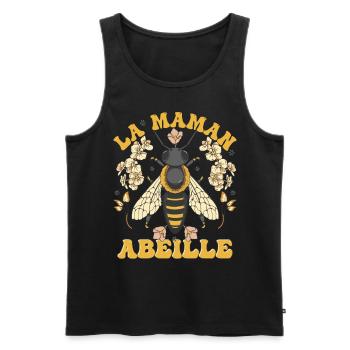 La Maman Abeille - Débardeur bio Premium Homme - noir - Devant - Michal (187cm)