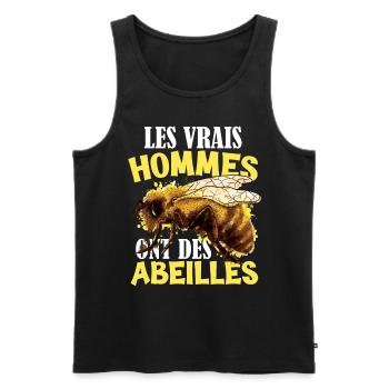 Abeilles | Homme | Apiculteur - Débardeur bio Premium Homme - noir - Devant - AI Model Male 178 light (178cm)