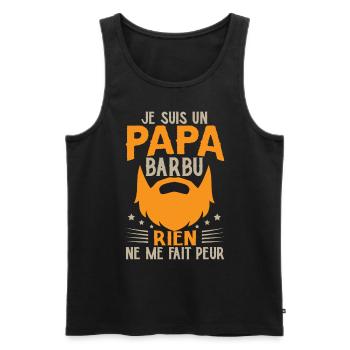 Je Suis Un Papa Barbu - Débardeur bio Premium Homme - noir - Devant - Michal (187cm)