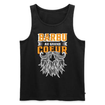 Barbu Au Grand Coeur - Débardeur bio Premium Homme - noir - Devant - Michal (187cm)