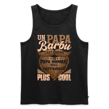 Un Papa Barbu - Débardeur bio Premium Homme - noir - Devant - Michal (187cm)