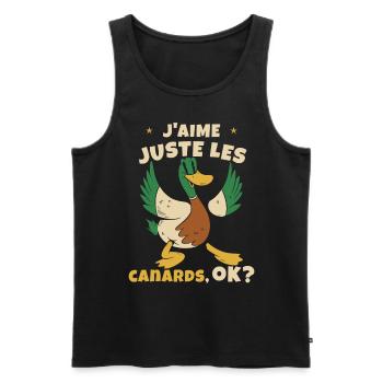 J'aime Juste Les Canards - Débardeur bio Premium Homme - noir - Devant - Michal (187cm)