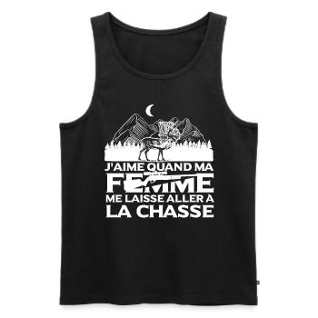 Hommes Chasseur - Débardeur bio Premium Homme - noir - Devant - Michal (187cm)