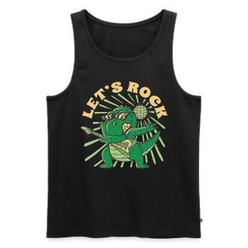 Lustiger Gitarrist T-Rex - Männer Premium Bio Tank Top - Schwarz - Vorne - Michal (187cm)