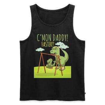 Funny T-Rex Costume Kids Dad Dinosaur - Men's Premium Organic Tank Top - black - Front - Michal (187cm)
