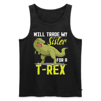 Lustige Schwester T-Rex Dinosaurier - Männer Premium Bio Tank Top - Schwarz - Vorne - Michal (187cm)