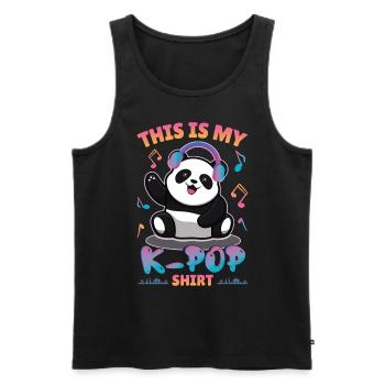 K-Pop Funny - Men's Premium Organic Tank Top - black - Front - Michal (187cm)