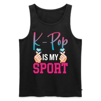 La K-pop est mon sport - Débardeur bio Premium Homme - noir - Devant - Michal (187cm)