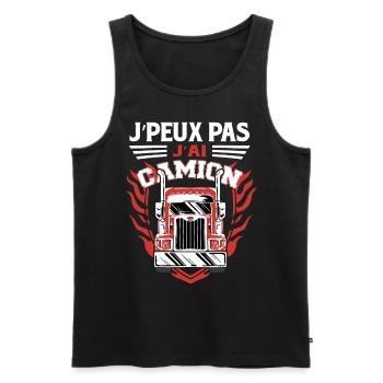 Poids Lourd | Camion | Routier | Camionneur - Débardeur bio Premium Homme - noir - Devant - Michal (187cm)