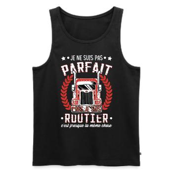 Camion | Camionneur | Poids Lourd | Routier - Débardeur bio Premium Homme - noir - Devant - Michal (187cm)