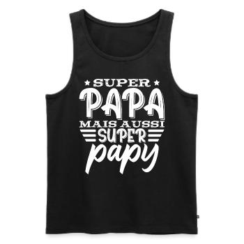 Super Papa Fête De Pére Papy - Débardeur bio Premium Homme - noir - Devant - Michal (187cm)