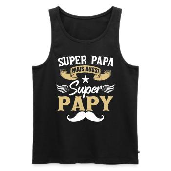 Super Papa Papy - Débardeur bio Premium Homme - noir - Devant - Michal (187cm)