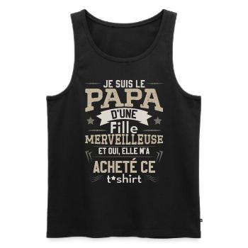 Je Suis Le Papa D'Une Fille Merveilleuse - Débardeur bio Premium Homme - noir - Devant - Michal (187cm)