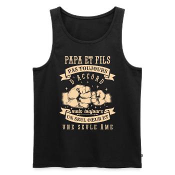Papa Et Fils - Débardeur bio Premium Homme - noir - Devant - Michal (187cm)