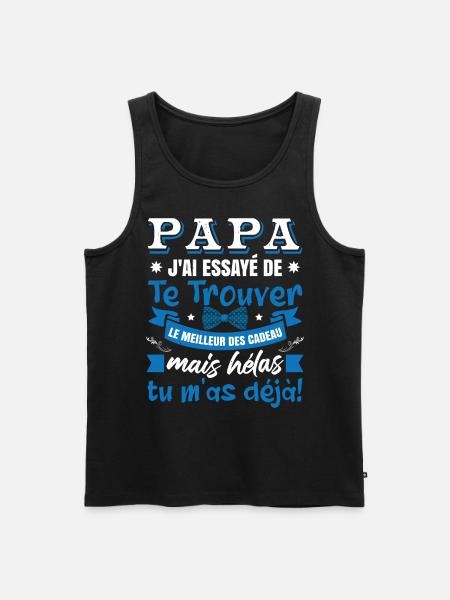 Papa Humour Fête De Père - Débardeur bio Premium Homme - noir