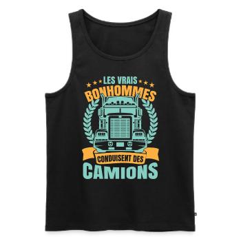 Camion Humour Chauffeur Poids Lourd - Débardeur bio Premium Homme - noir - Devant - Michal (187cm)