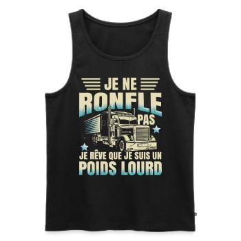 Camionneur Poids Lourd Humour Camion - Débardeur bio Premium Homme - noir - Devant - Michal (187cm)