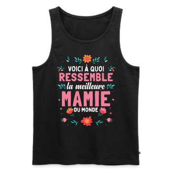 La Meilleure Mamie Du Monde - Débardeur bio Premium Homme - noir - Devant - Michal (187cm)