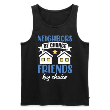Neighbors By Chance - Men's Premium Organic Tank Top - black - Front - AI Model Male 178 light (178cm)