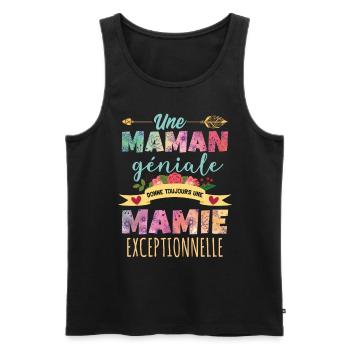 Une Maman Géniale Donne Toujours Une Mamie - Débardeur bio Premium Homme - noir - Devant - Michal (187cm)
