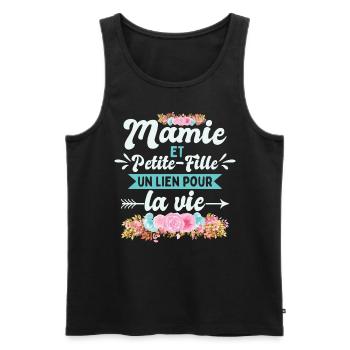 Mamie Et Petite Fille | Fête Des Mères - Débardeur bio Premium Homme - noir - Devant - Michal (187cm)