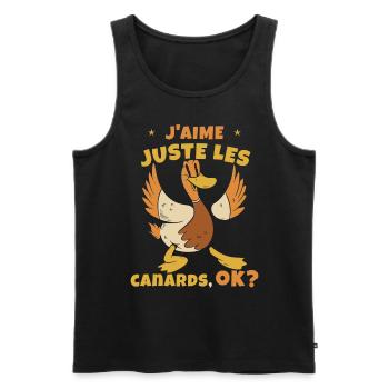 J'Aime Juste Les Canards - Débardeur bio Premium Homme - noir - Devant - Michal (187cm)