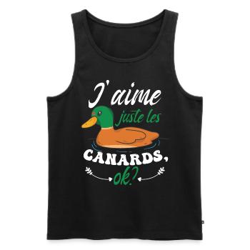 J'aime Juste Les Canards - Débardeur bio Premium Homme - noir - Devant - Michal (187cm)