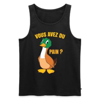 Humour Canard - Débardeur bio Premium Homme - noir - Devant - Michal (187cm)