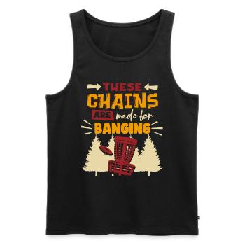 Disc Golf Herren Humor - Männer Premium Bio Tank Top - Schwarz - Vorne - Michal (187cm)