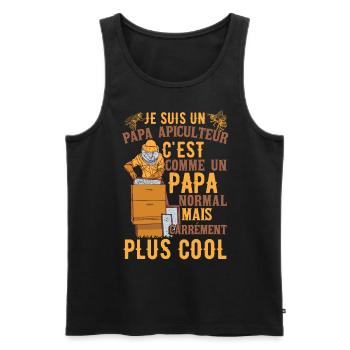 Papa Apiculteur Apiculture - Débardeur bio Premium Homme - noir - Devant - AI Model Male 178 light (178cm)