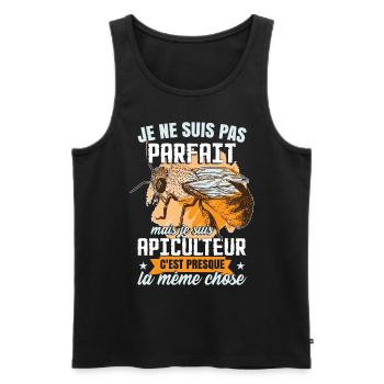 Apiculteur Abeilles Apiculture - Débardeur bio Premium Homme - noir - Devant - AI Model Male 178 light (178cm)