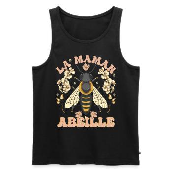 La Maman Abeille - Débardeur bio Premium Homme - noir - Devant - AI Model Male 178 light (178cm)
