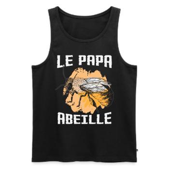 Le Papa Abeille - Débardeur bio Premium Homme - noir - Devant - AI Model Male 178 light (178cm)