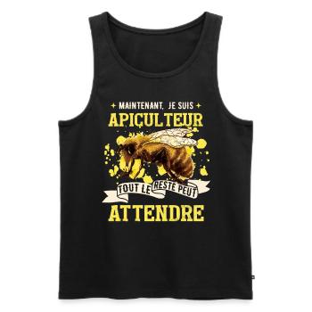 Je Suis Apiculteur - Débardeur bio Premium Homme - noir - Devant - AI Model Male 178 light (178cm)