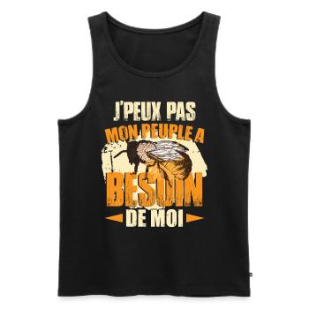Mon Peuple Besoin De Moi - Débardeur bio Premium Homme - noir - Devant - AI Model Male 178 light (178cm)