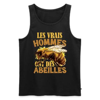 Homme Abeilles Apiculteur - Débardeur bio Premium Homme - noir - Devant - Michal (187cm)