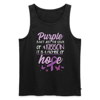 Le violet n’est pas seulement la couleur d’un ruban - Débardeur bio Premium Homme - noir - Devant - AI Model Male 178 light (178cm)