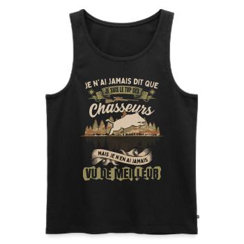 Je Suis Le Top Des Chasseurs - Débardeur bio Premium Homme - noir - Devant - Michal (187cm)