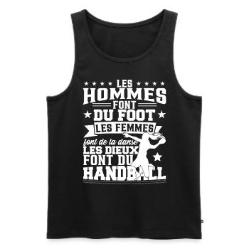 Handballeuse Humour Handball - Débardeur bio Premium Homme - noir - Devant - Michal (187cm)