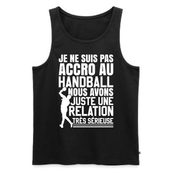 Handball Drole Handballeur - Débardeur bio Premium Homme - noir - Devant - AI Model Male 178 light (178cm)