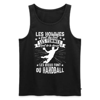 Handballeur Homme Humour Handball - Débardeur bio Premium Homme - noir - Devant - Michal (187cm)