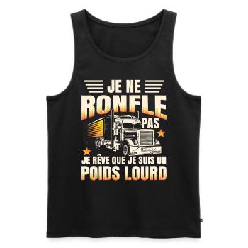 Je Suis Un Poids Lourd - Débardeur bio Premium Homme - noir - Devant - Michal (187cm)