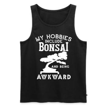 Zu meinen Hobbys gehören Bonsai - Männer Premium Bio Tank Top - Schwarz - Vorne - AI Model Male 178 light (178cm)