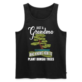 Nur eine Oma, die weiß, wie man Bonsai-Bäume pflanzt - Männer Premium Bio Tank Top - Schwarz - Vorne - Michal (187cm)