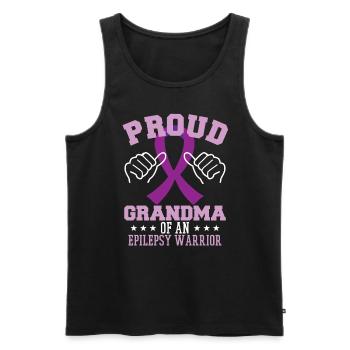 Proud Grandma Of An Epilepsy Warrior - Men's Premium Organic Tank Top - black - Front - AI Model Male 178 light (178cm)