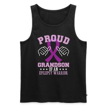 Proud Grandson Of An Epilepsy Warrior - Men's Premium Organic Tank Top - black - Front - AI Model Male 178 light (178cm)