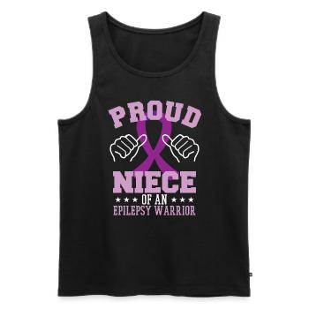 Proud Niece Of An Epilepsy Warrior - Men's Premium Organic Tank Top - black - Front - AI Model Male 178 light (178cm)